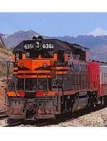 Kukchŏl Korean National Railway 국철 #6351 Maroon Orange Stripes Class EMD SDP38 Road-Switcher Diesel-Electric Locomotive for Model Railroaders Inspiration