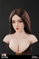 AISHA Western Pale Beauty Female Head Sculpt & Movable Eyes & Brown Hair for Sixth Scale Figure