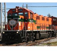 Indiana Harbor Belt Railroad IHB #2142 Orange Green Stripe Scheme Class NRE GS21B GENSET Diesel-Electric Swiitcher Locomotive for Model Railroaders Inspiration