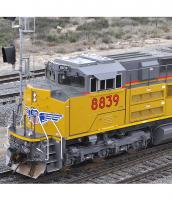 Union Pacific UP #8839 US Flag Building America UP Grey Yellow Scheme Class SD70ACe-T4C (UP SD70AH) Diesel-Electric Locomotive for Model Railroaders Inspiration