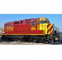Twin Cities  & Western TCWR #2015 Maroon Yellow Front Stripes Scheme Class GP38-2 Diesel-Electric Locomotive for Model Railroaders Inspiration