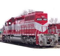 Wisconsin and Southern Railroad WAMX/WSOR #4025 25th Anniversary Red Grey Stripes Scheme Class EMD SD40-2 Road-Switcher Diesel-Electric Locomotive for Model Railroaders Inspiration