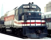 Long Island Railroad LIRR #252 Bicentennial White Red Blue Stripes Scheme Class EMD GP38-2 Diesel-Electric Road-Swiitcher Locomotive for Model Railroaders Inspiration