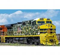 Alabama & Gulf Coast Railway AGR #4423 US Flag Honoring Veterans & Service Members Camouflage Scheme Class GE Dash 9-44CW (C44-9W) Diesel-Electric Locomotive for Model Railroaders Inspiration