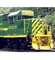 Reading Blue Mountain and Northern Railroad RBMN #2023 40th Anniversary Green Yellow  Scheme Class EMD GP38-2 Road-Switcher Diesel-Electric Locomotive for Model Railroaders Inspiration