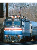 Amtrak AMTK #928 Silver Blue Red White Stripes Scheme Class EMD AEM-7 Electric Locomotive for Model Railroaders Inspiration