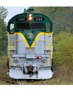 Adirondack (Scenic) Railroad ADIX #2400 Dark Green Grey Yellow Stripe Scheme Class ALCO Century 425 (C424) Road-Switcher Diesel-Electric Locomotive for Model Railroaders Inspiration