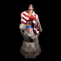 Sylvester Stallone As Rocky Balboa Atop A Forged -In-Battle Base The Rocky IV Quarter Scale Statue Diorama