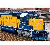 Alton & Southern Railway AS #2205 Yellow & Dark Blue-Themed Scheme EMD SD62 Diesel-Electric Locomotive for Model Railroaders Inspiration