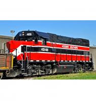 Hoosier Southern Railroad HOS #469 Black Red White Stripes Scheme Class GP15-1 Road-Swithcer Diesel-Electric Locomotive for Model Railroaders Inspiration