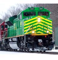 New Brunswick Southern Railway NBSR #6401 HO Green Yellow Front Stripes Scheme Class EMD SD70ACe Diesel-Electric Locomotive DCC & SoundTraxx Tsunami2