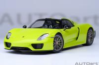 Porsche 918 Spyder Weissach Acid Green 1/18 Die-Cast Vehicle