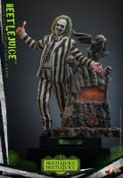 Michael Keaton As Beetlejuice & Skeletons Adorned Tombstone Sixth Scale Collectible Figure Diorama