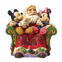 Mickey Mouse, Minnie Mouse And Santa Disney Statue Diorama